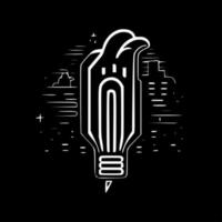 Neon, Black and White Vector illustration