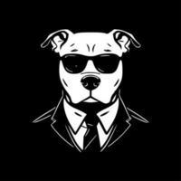 pitbull - minimalista y plano logo - vector ilustración