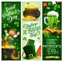 St Patricks Day holiday cartoon vector banners