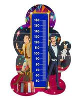 Kids height chart, shapito circus. Growth measure vector