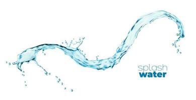 Isolated transparent blue water wave splash pour vector