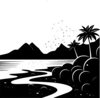 Beach Background - Minimalist and Flat Logo - Vector illustration
