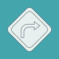 Right Turn Vector Icon