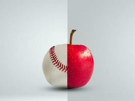 manzana Fruta esfera con blanco pelota foto