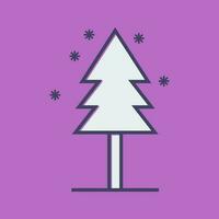 árbol en el icono de vector de nieve