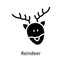 Reindeer vector Solid Icon Design illustration. Christmas Symbol on White background EPS 10 File