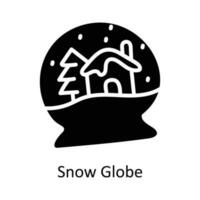 nieve globo vector sólido icono diseño ilustración. Navidad símbolo en blanco antecedentes eps 10 archivo