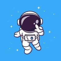 Cute Astronaut Flying In Space Cartoon Vector Icon  Illustration. Science Technology Icon Concept Isolated  Premium Vector. Flat Cartoon Style