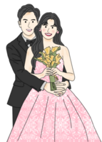 illustration de mariage dessiné à la main png