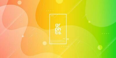 Green and orange gradient dynamic abstract background with wavy lines. Simple style backdrop colorful fresh creative element.Eps10 vector