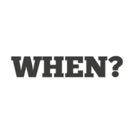 Word When with question mark on a Transparent Background png