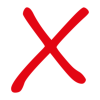 símbolo de verificación cruzada sobre fondo transparente png