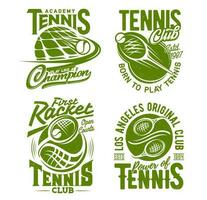 Tennis racket and ball t-shirt print mockups vector