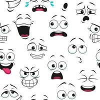 Smile face pattern, funny emoticons background vector