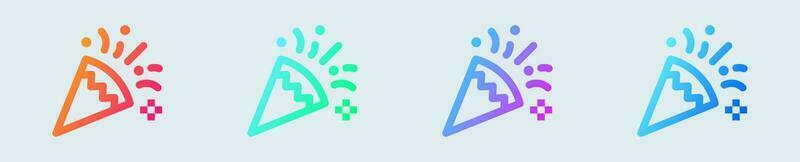 Party line icon in gradient colors. Event signs vector illustration.
