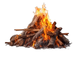 bonfire with flame   isolated on transparent background png