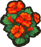 hibiscus flowers art, floral decorative illustration for sticker and printing png