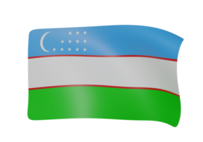 Uzbekistan agitando bandiera 3d png