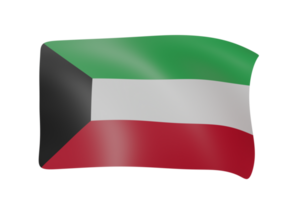 kuwait vinka flagga 3d png