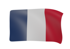 Frankreich winken Flagge 3d png