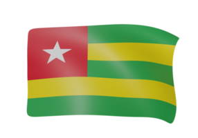 Togo waving flag 3d png