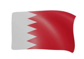 Bahrain waving flag 3d png
