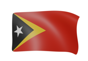 öst timor leste vinka flagga 3d png