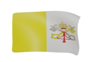 Vaticano ondulación bandera 3d png