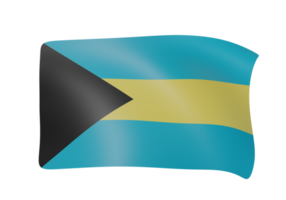 Bahamas vinka flagga 3d png