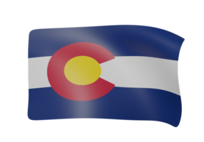 Colorado waving flag 3d png