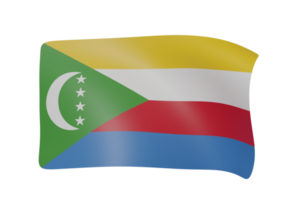 Comoros waving flag 3d png