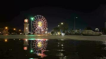 Ferris Rad Aussicht Zeitraffer beim Nacht video