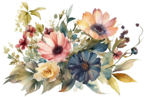 Wildflowers Watercolor Clipart png