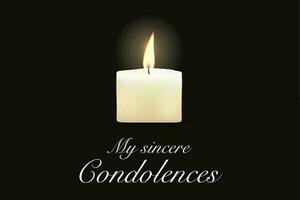 funeral tarjeta vela, condolencia obituario mensaje vector