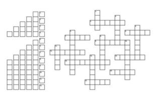 Crossword puzzle game grid, word quiz vector