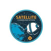 Telecommunication satellite isolated vector icon