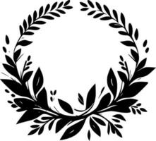 Wreath, Black and White Vector illustration