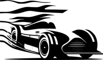 carreras - negro y blanco aislado icono - vector ilustración