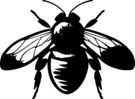 Bee, Black and White Vector illustration