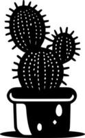 Cactus, Minimalist and Simple Silhouette - Vector illustration