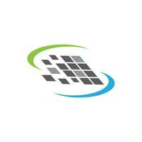Solar logo energy icon vector