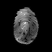 Fingerprint, Black and White Vector illustration