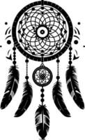 Dream Catcher - Black and White Isolated Icon - Vector illustration