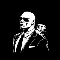 pitbull, negro y blanco vector ilustración