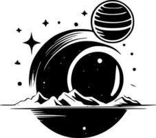 Space - Black and White Isolated Icon - Vector illustration