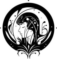 Art Nouveau, Black and White Vector illustration