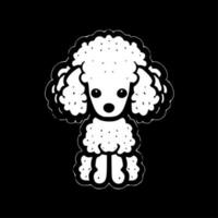 Poodle, Black and White Vector illustration