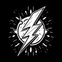 Lightning - Black and White Isolated Icon - Vector illustration