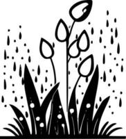 Spring - Black and White Isolated Icon - Vector illustration