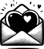 Envelope with Heart - High Quality Vector Logo - Vector illustration ideal for T-shirt graphic